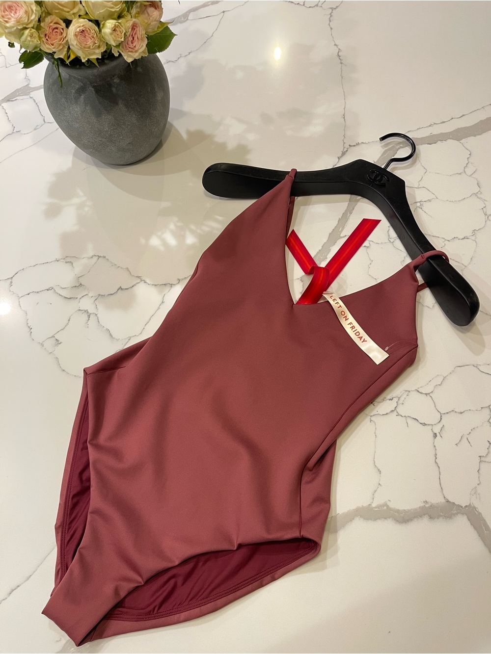 NEW Left on Friday Sunday One Piece Swimsuit In Desert Plum Size M - Picture 3 of 11
